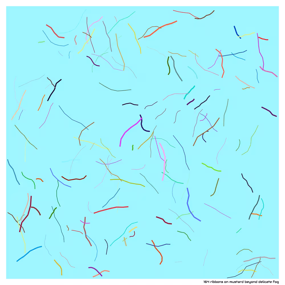 164 ribbons on mustard beyond delicate fog