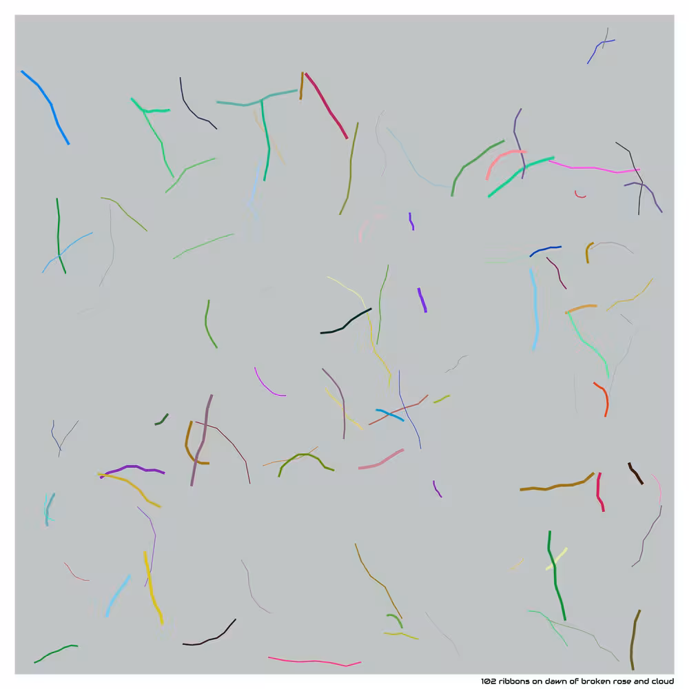 102 ribbons on dawn of broken rose and cloud