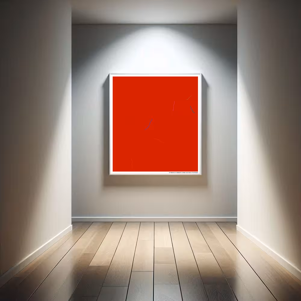 9 ribbons on iridescent crimson and moon of whirlpool in room setting