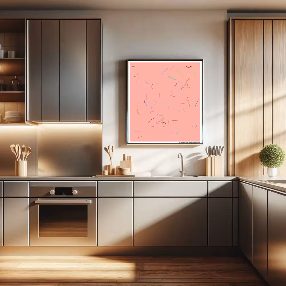 83 ribbons on radiant rose and opalescent gray in room setting