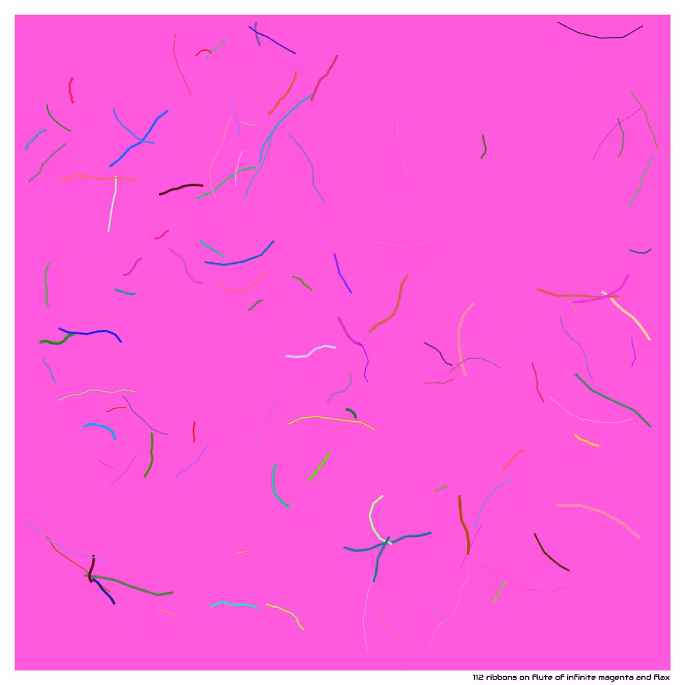 112 ribbons on flute of infinite magenta and flax