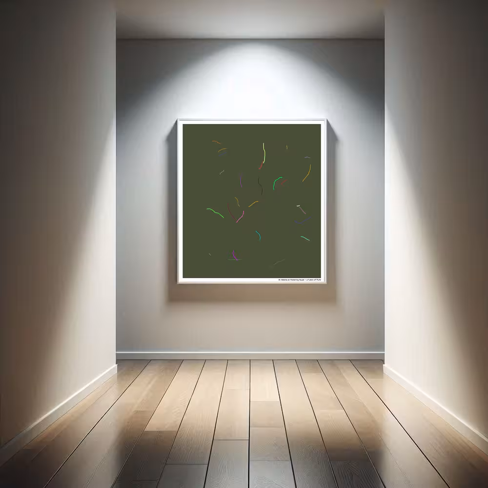 31 ribbons on flickering taupe — a fusion of flute in room setting