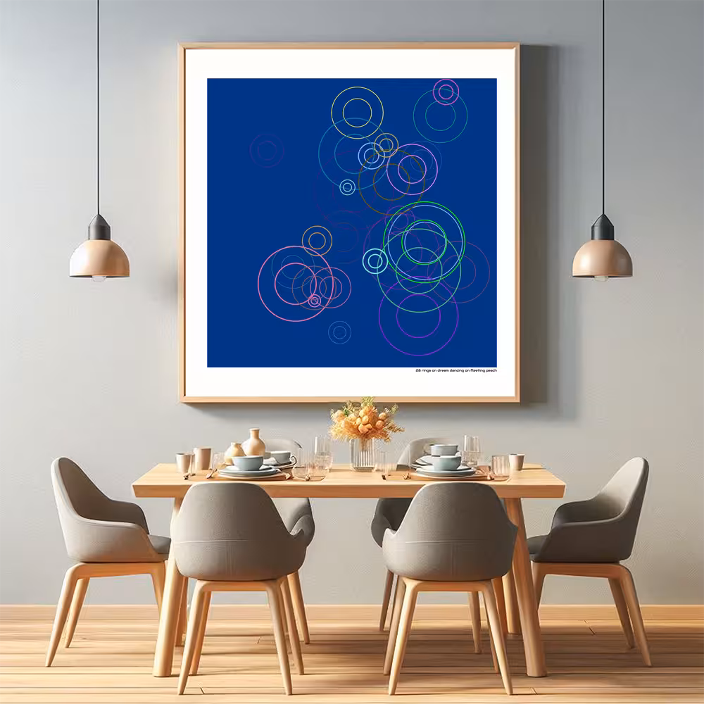 28 rings on dream dancing on fleeting peach in room setting