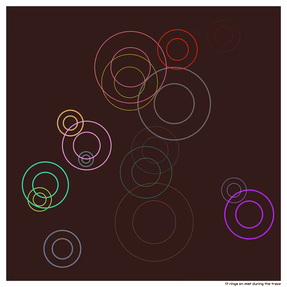 17 rings on mist during the trace