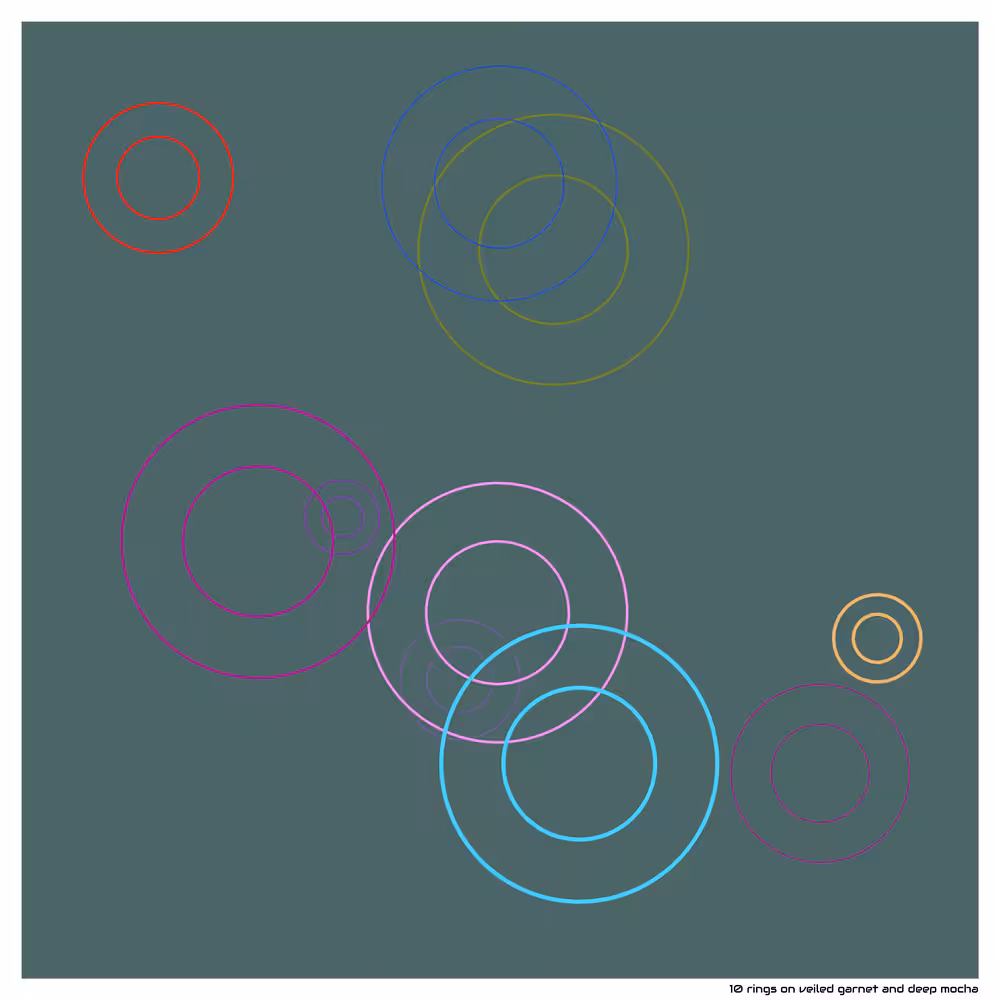 10 rings on veiled garnet and deep mocha