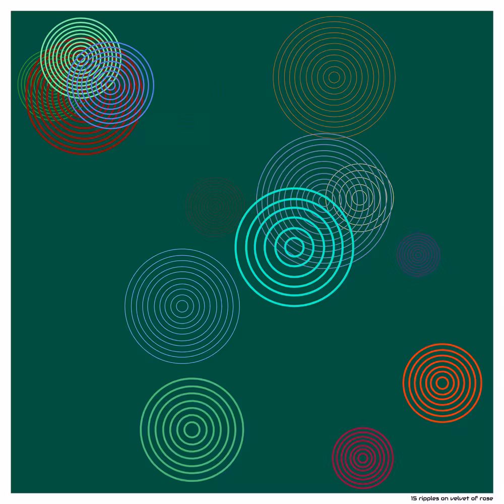 15 ripples on velvet of rose