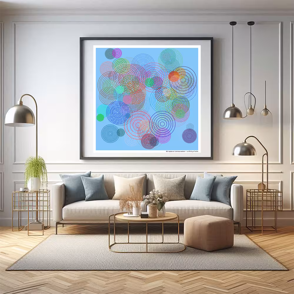 85 ripples on luminous salmon — a infinity of whim in room setting