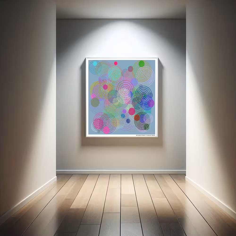 128 ripples on feather in translucent obsidian in room setting