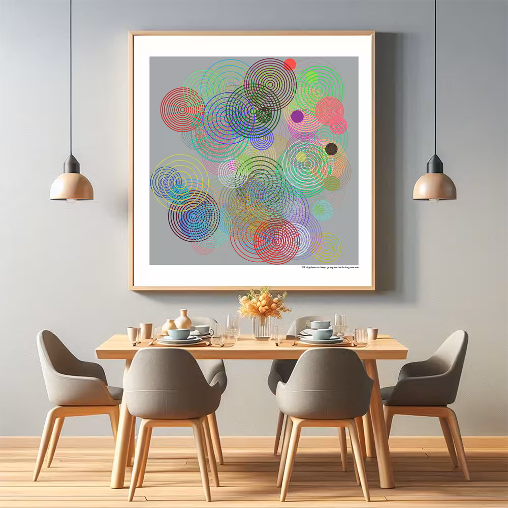 113 ripples on deep gray and echoing mauve in room setting