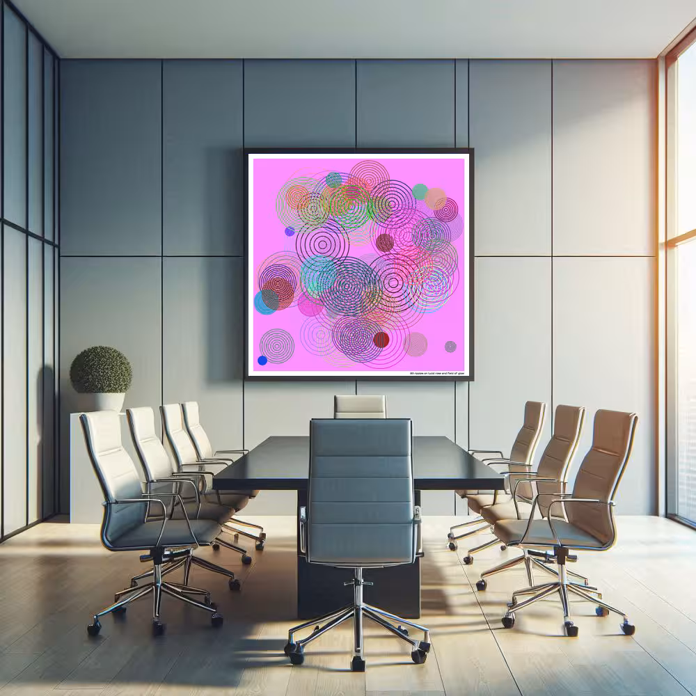 83 ripples on lucid rose and field of glow in room setting