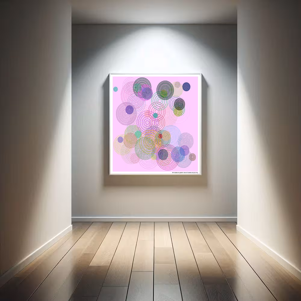 69 ripples on golden rose of breeze and journey in room setting