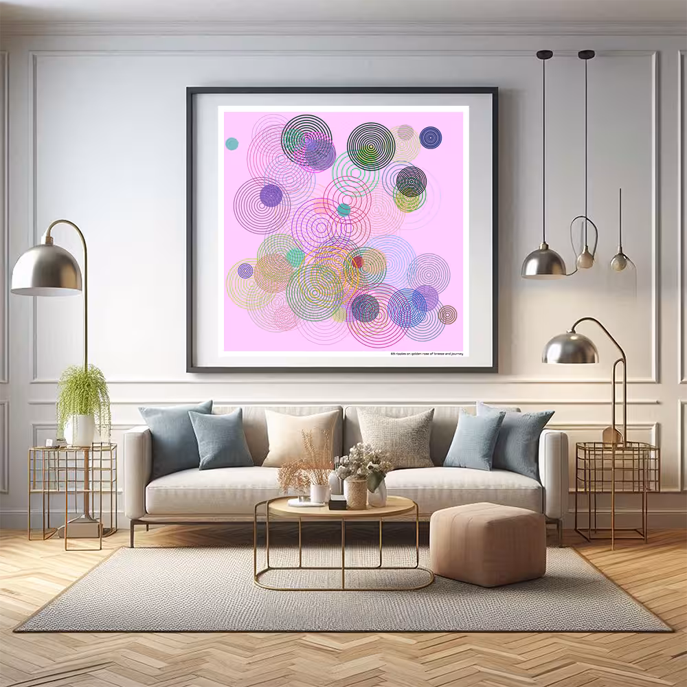 69 ripples on golden rose of breeze and journey in room setting