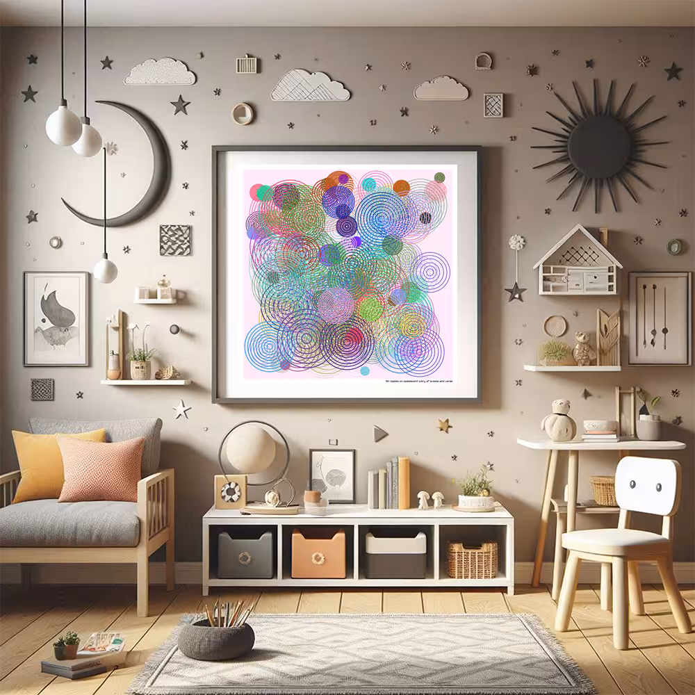 161 ripples on opalescent ivory of breeze and verse in room setting