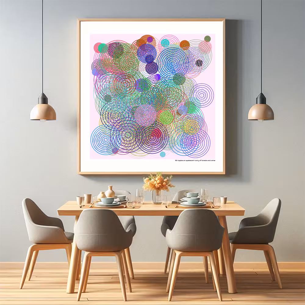 161 ripples on opalescent ivory of breeze and verse in room setting