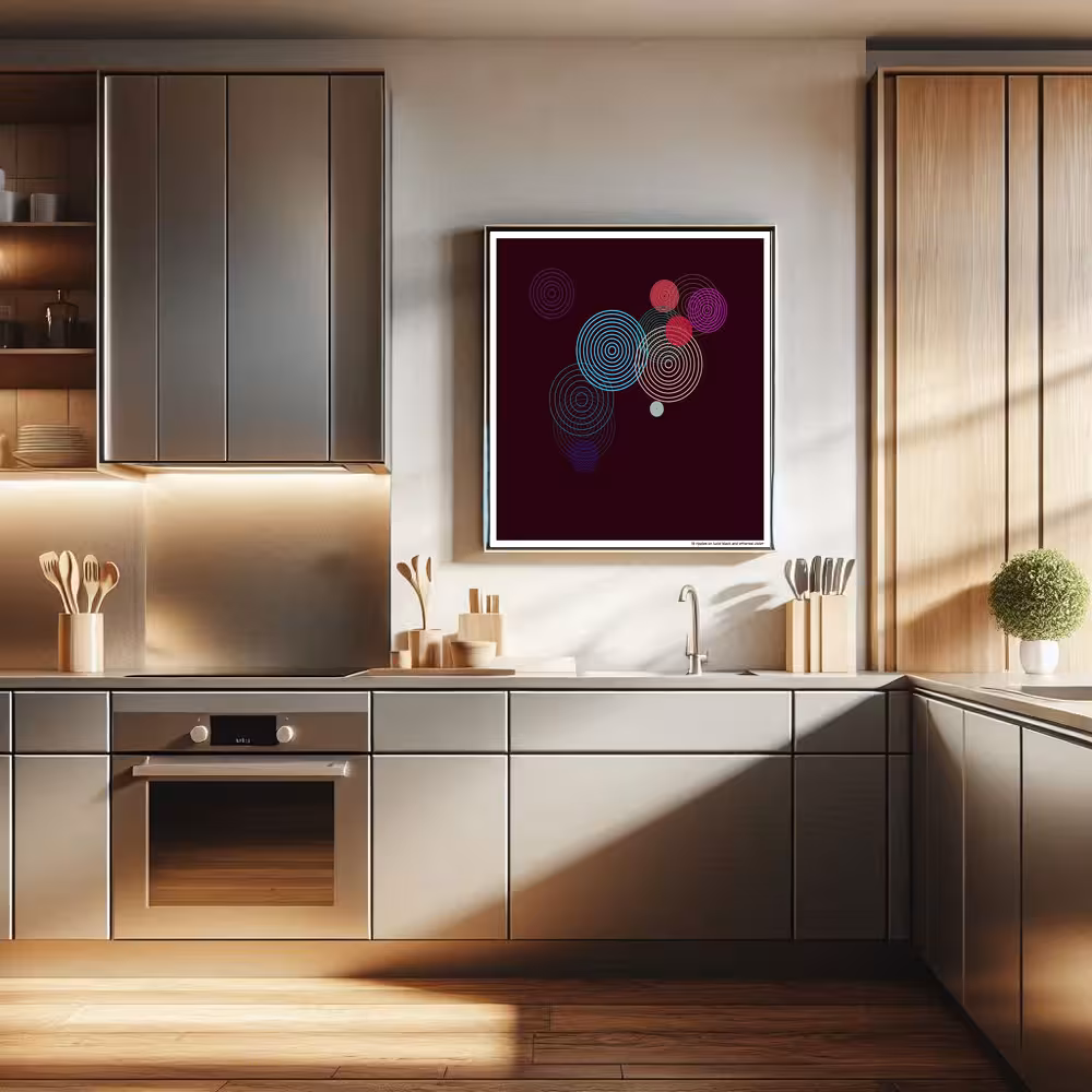 13 ripples on lucid black and ethereal violet in room setting