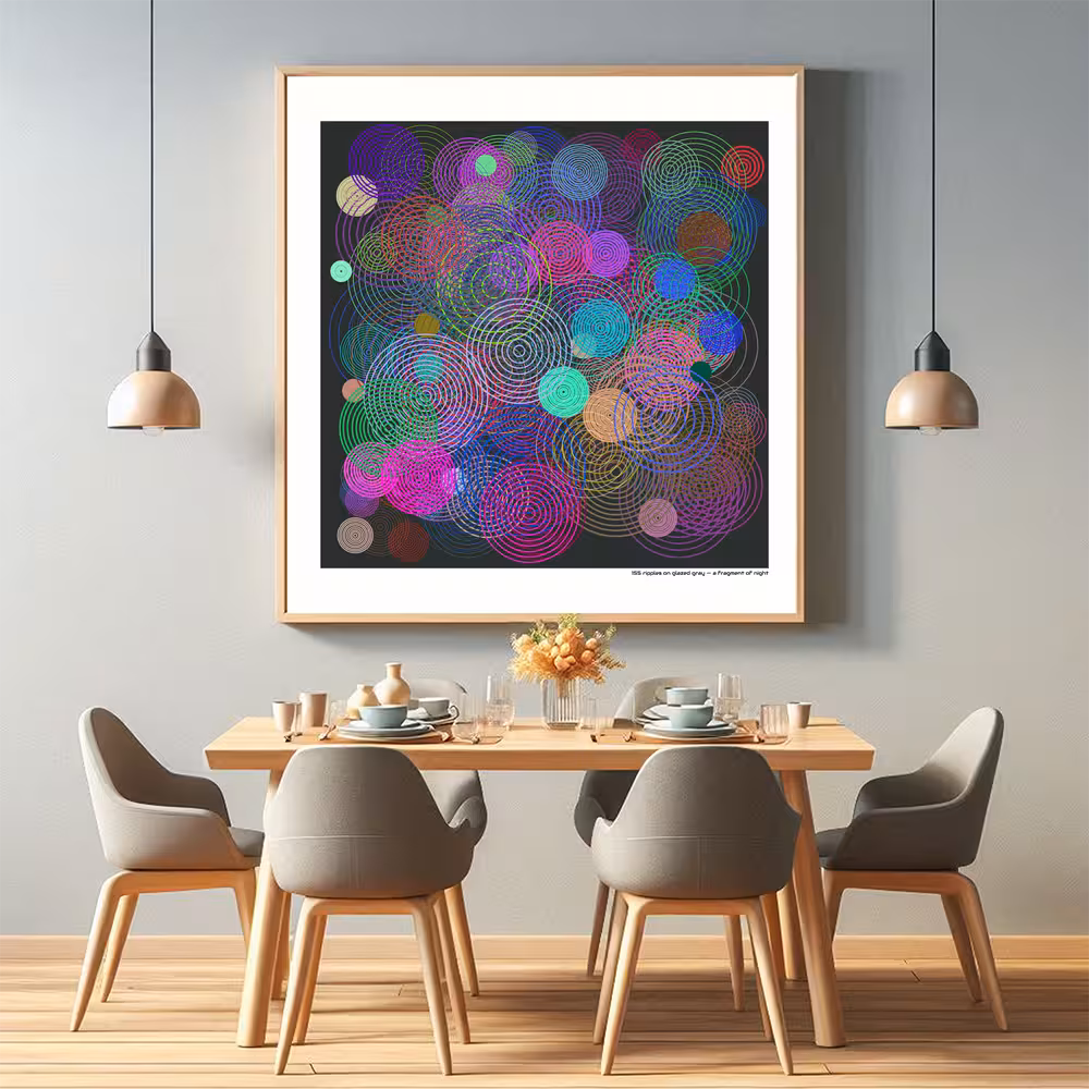 155 ripples on glazed gray — a fragment of night in room setting