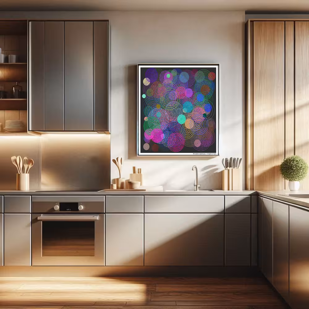 155 ripples on glazed gray — a fragment of night in room setting