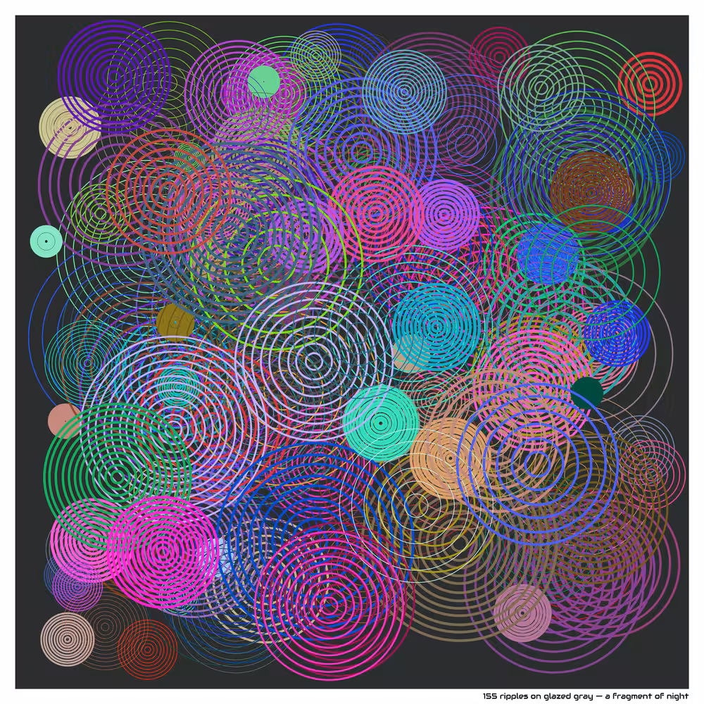 155 ripples on glazed gray — a fragment of night