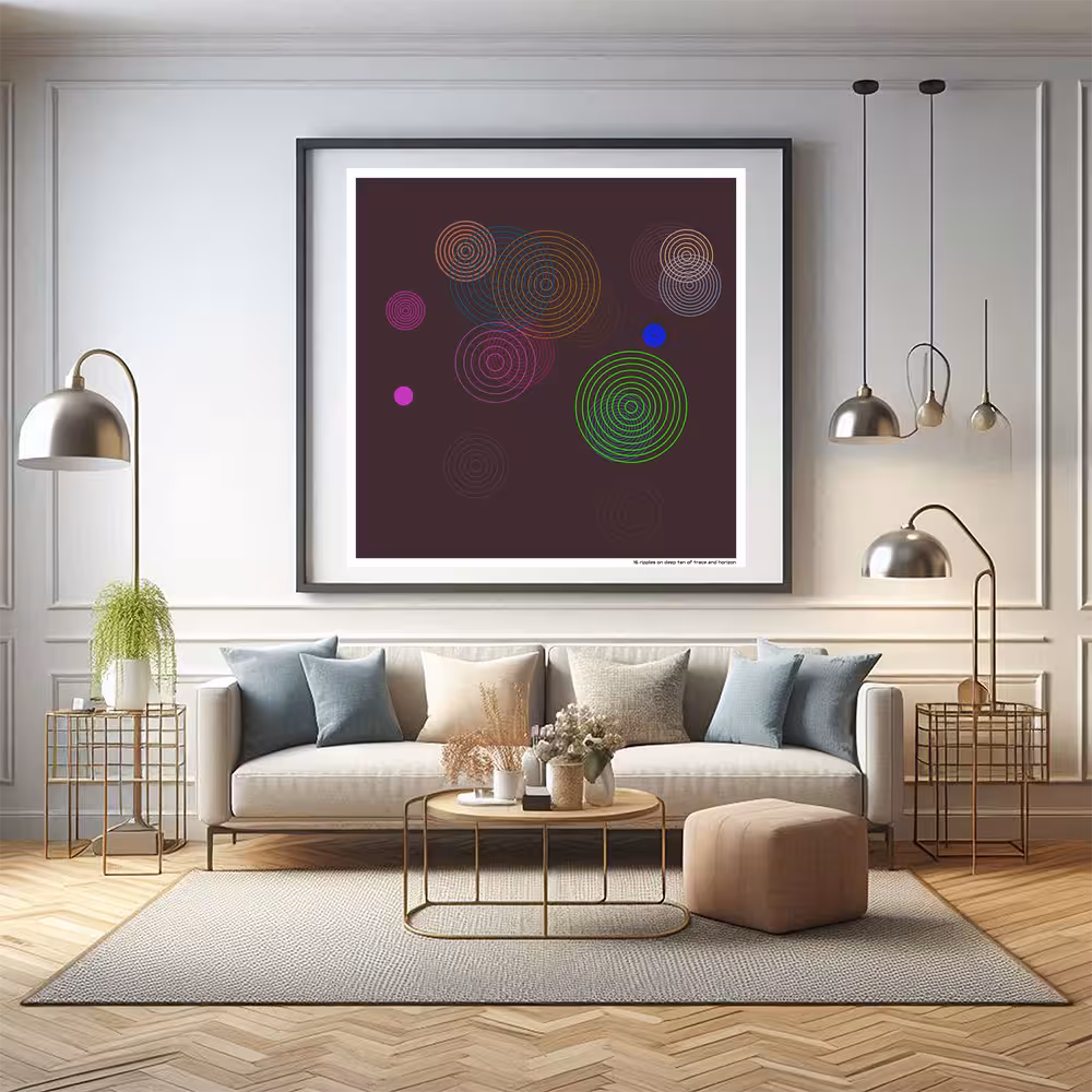 16 ripples on deep tan of trace and horizon in room setting