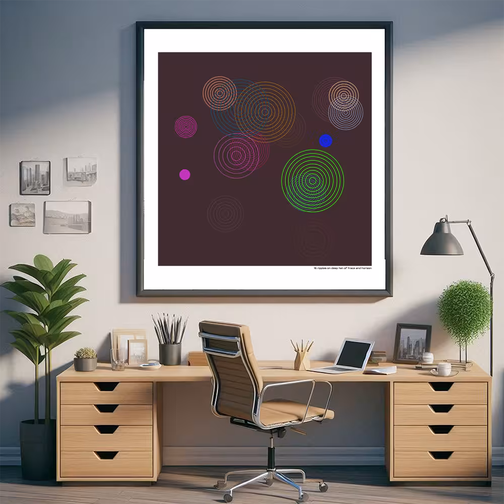 16 ripples on deep tan of trace and horizon in room setting