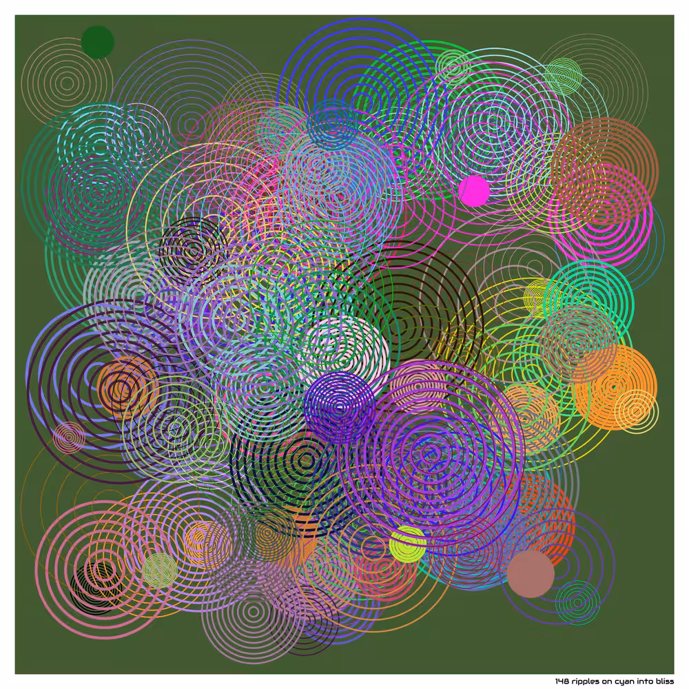 148 ripples on cyan into bliss