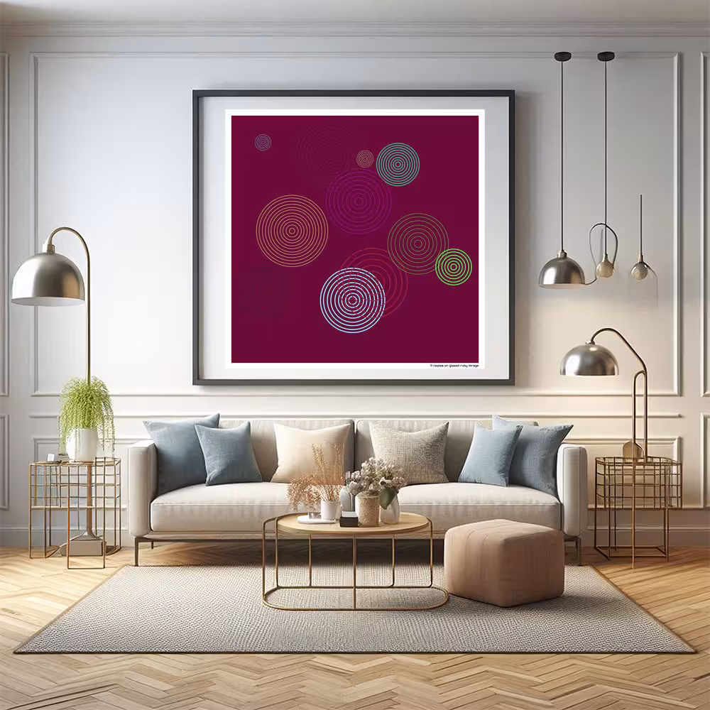 11 ripples on glazed ruby mirage in room setting