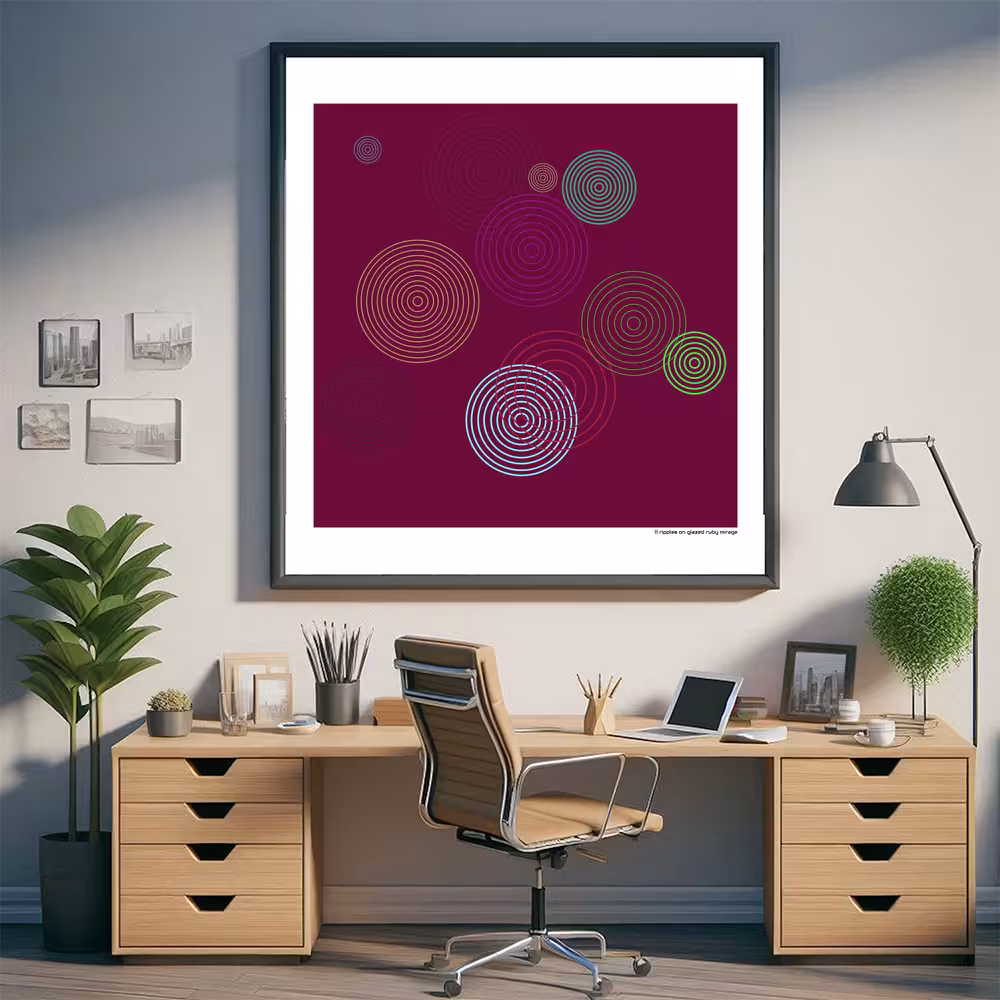 11 ripples on glazed ruby mirage in room setting