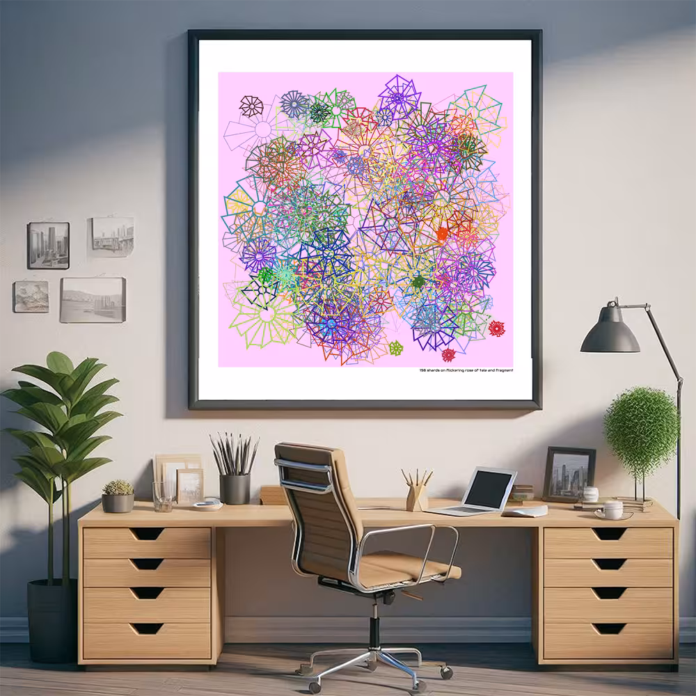 198 shards on flickering rose of tale and fragment in room setting