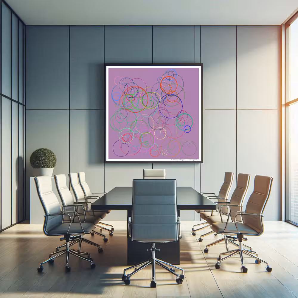 78 shells on soothing sky — a awakening of dawn in room setting