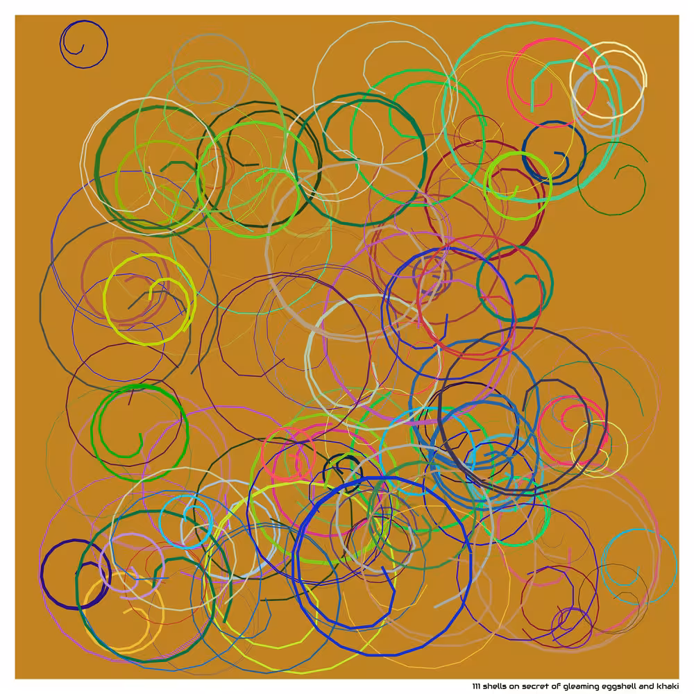 111 shells on secret of gleaming eggshell and khaki