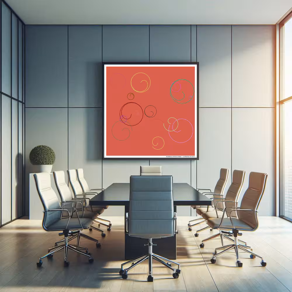 16 shells on infinite crimson — a reflection of mirror in room setting