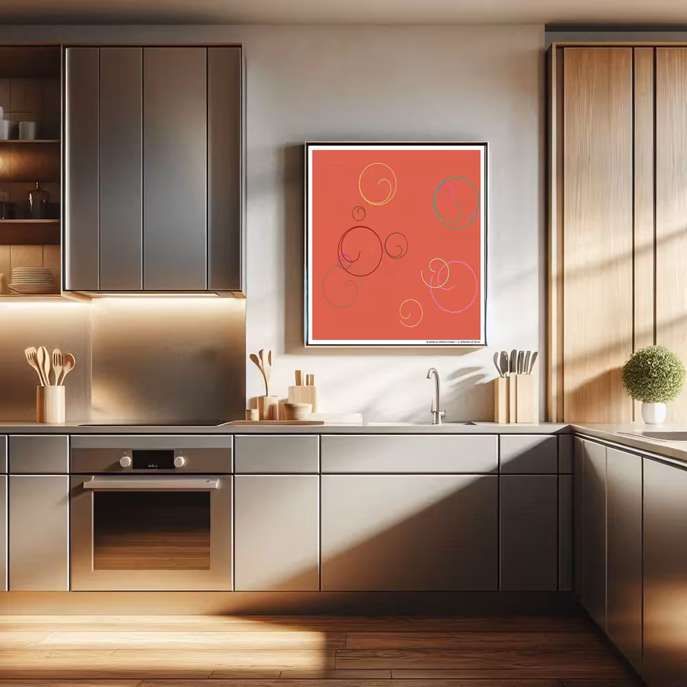 16 shells on infinite crimson — a reflection of mirror in room setting