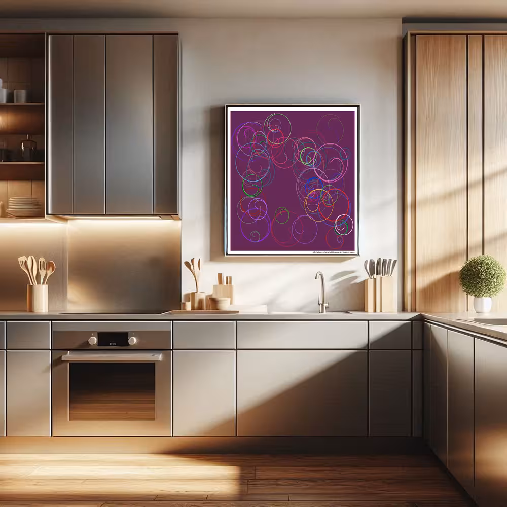 60 shells on echoing bubblegum and iridescent mauve in room setting