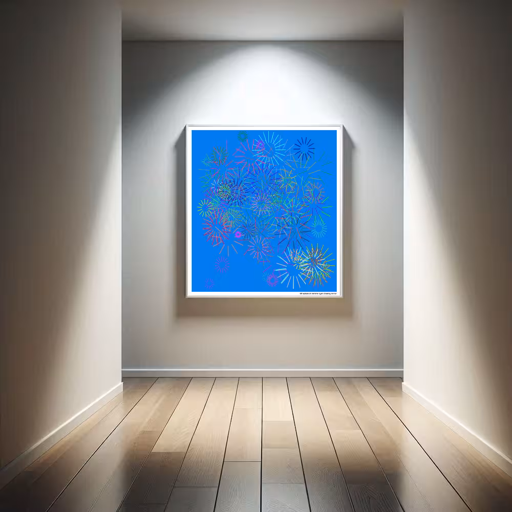 101 spikes on serene cyan chasing mirror in room setting