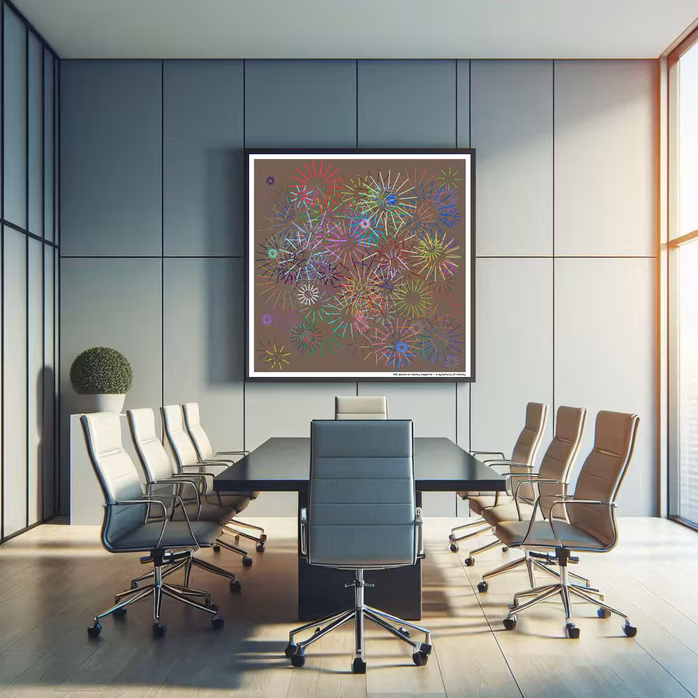 156 spikes on smoky magenta — a symphony of melody in room setting