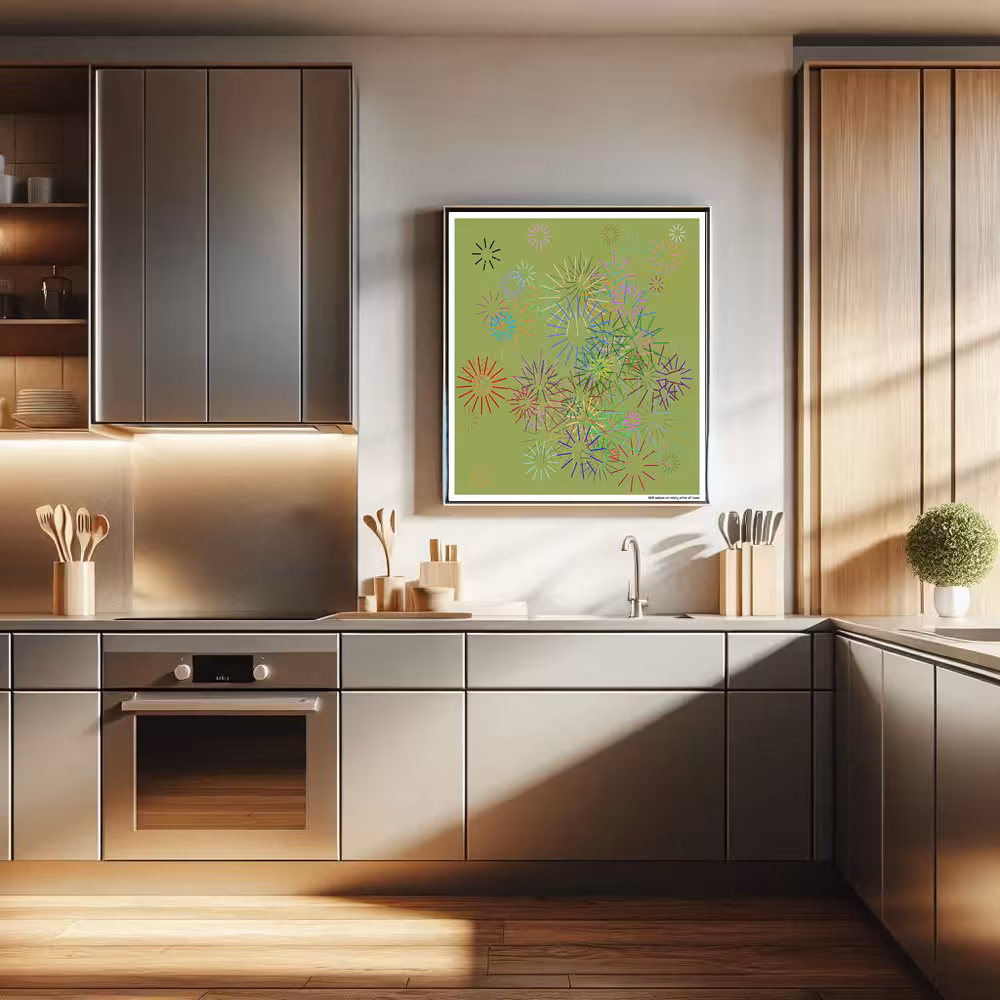 100 spikes on misty whim of haze in room setting