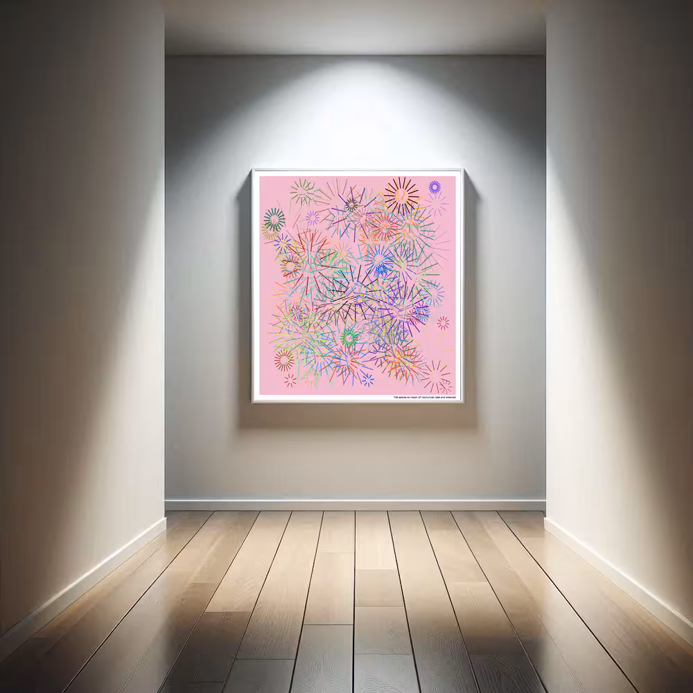 146 spikes on moon of nocturnal rose and emerald in room setting