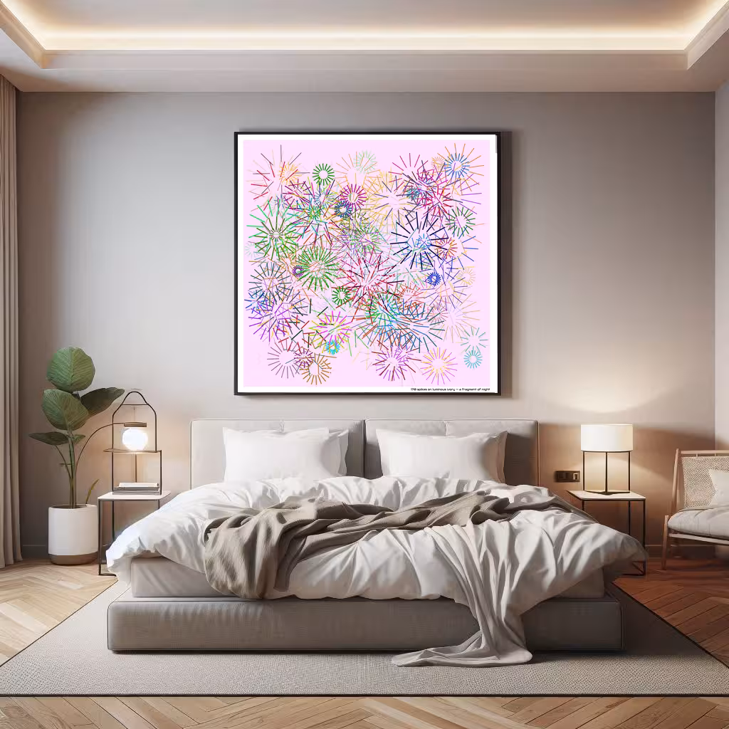 170 spikes on luminous ivory — a fragment of night in room setting