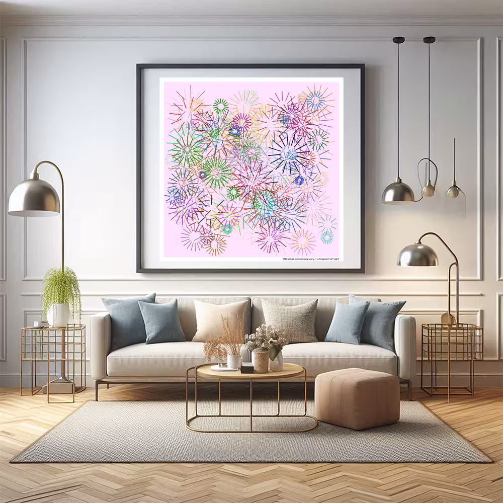 170 spikes on luminous ivory — a fragment of night in room setting