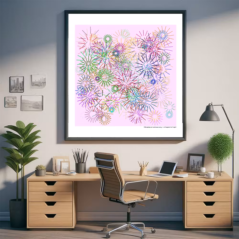 170 spikes on luminous ivory — a fragment of night in room setting