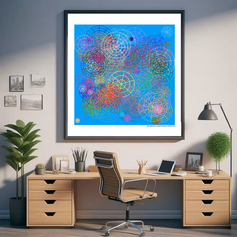 194 spinnets on bleached fog in the journey in room setting