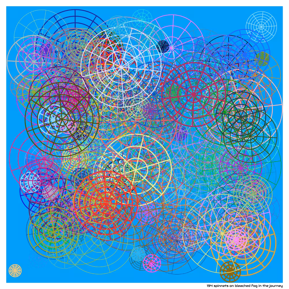 194 spinnets on bleached fog in the journey