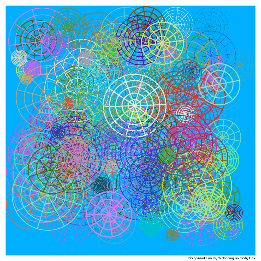 195 spinnets on myth dancing on misty flax