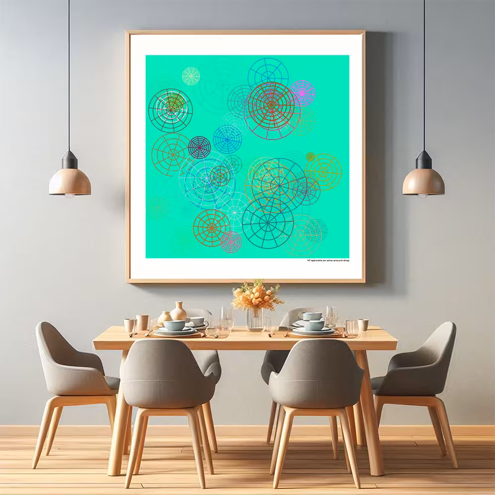 47 spinnets on wine around drop in room setting