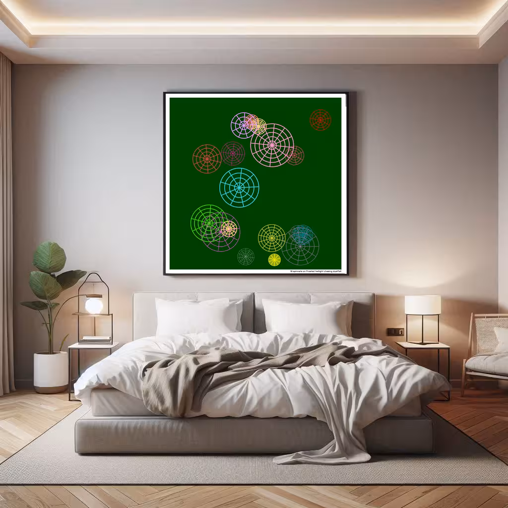 19 spinnets on frosted twilight chasing dustfall in room setting