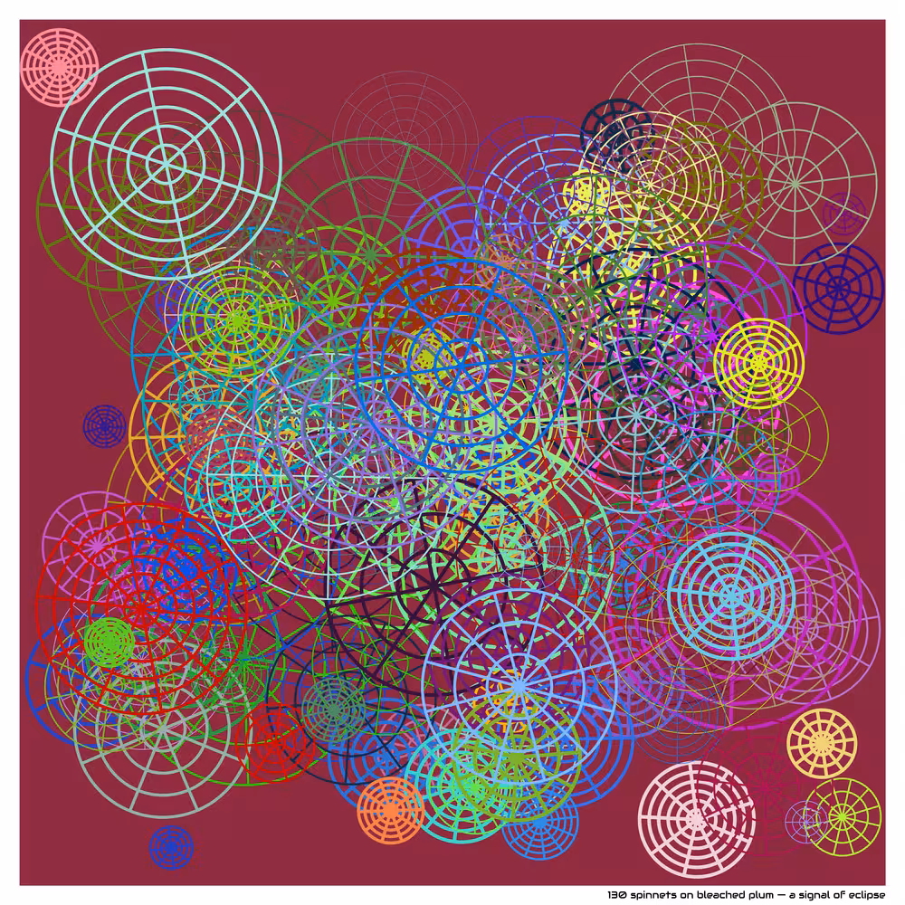 130 spinnets on bleached plum — a signal of eclipse