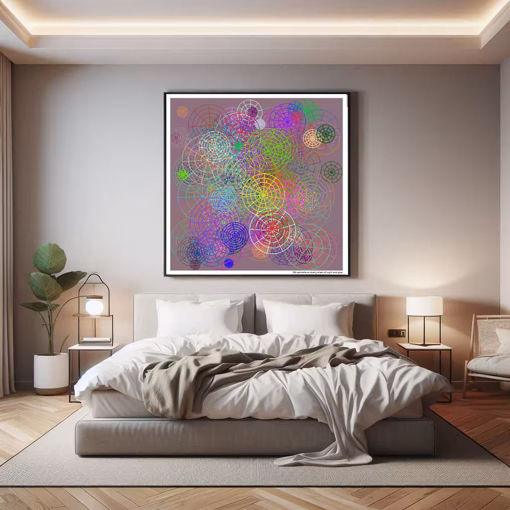 155 spinnets on dusty khaki of myth and glow in room setting