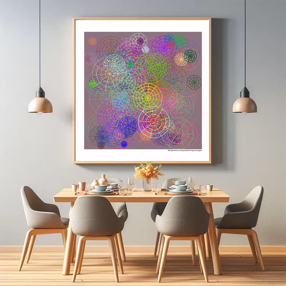 155 spinnets on dusty khaki of myth and glow in room setting