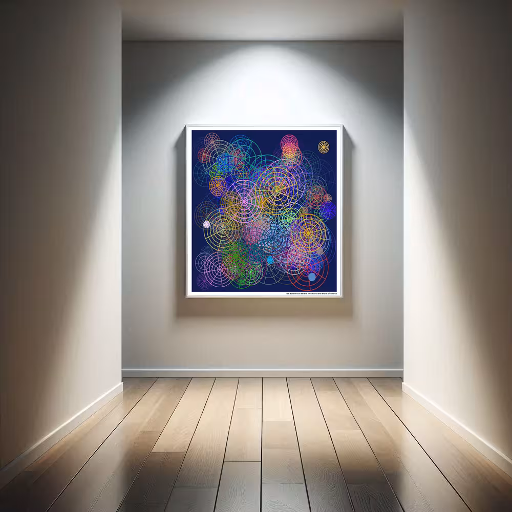 156 spinnets on serene terracotta and storm of chorus in room setting