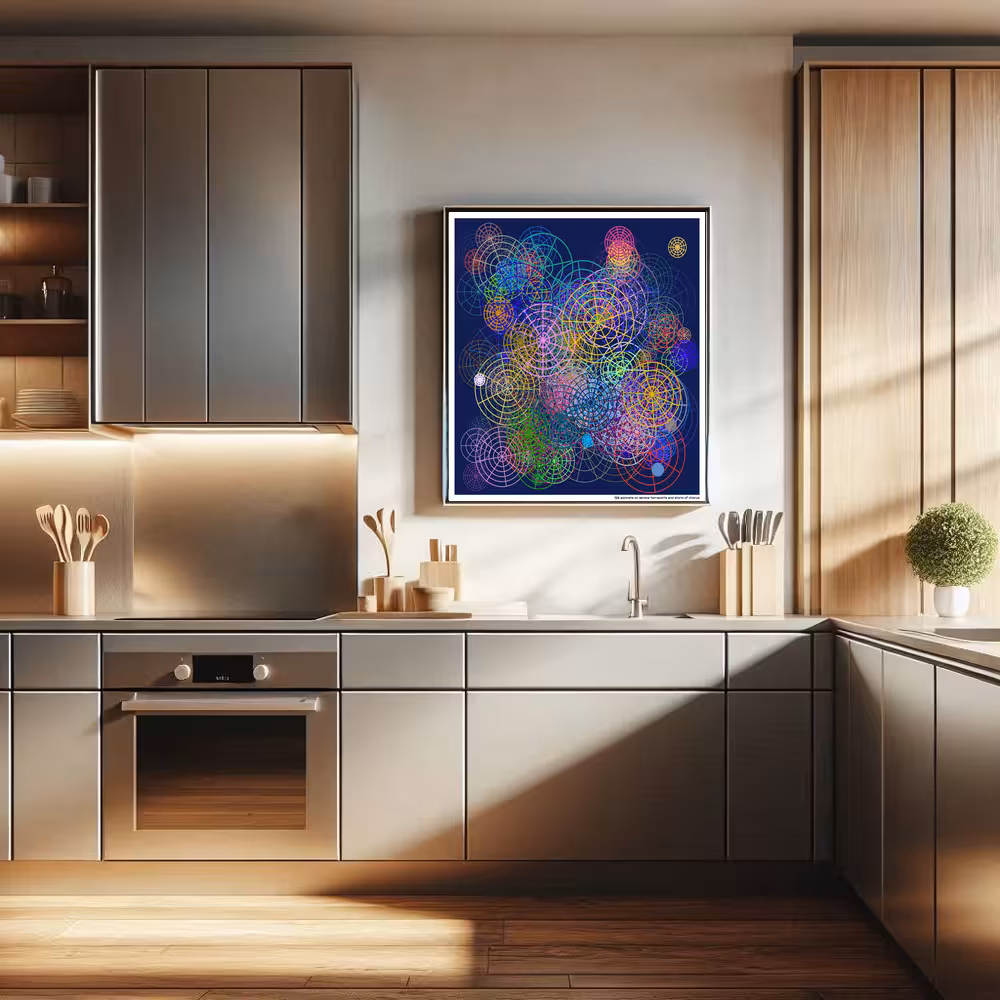 156 spinnets on serene terracotta and storm of chorus in room setting